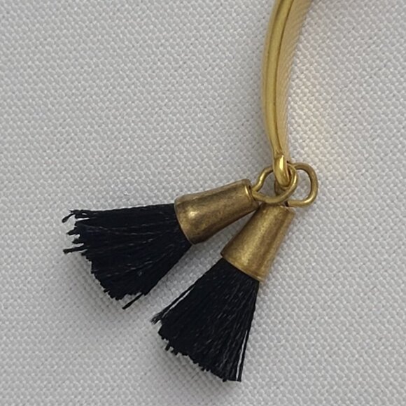 𝅺STELLA & Dot Matt Gold Black Beaded Cuff Bracelet - Picture 5 of 6